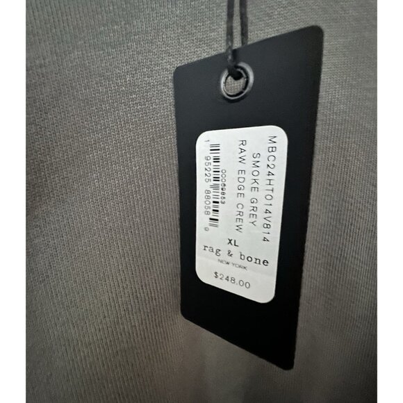 Rag & Bone Gray Raw Edge Sweatshirt Crew Pullover Men's Size XL $295 NWT - Picture 4 of 6